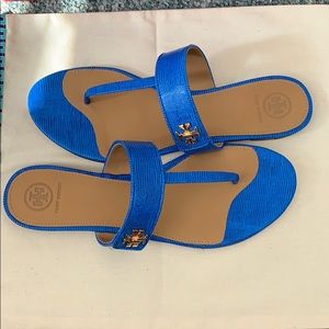 ❌❌SOLD❌❌💙❤️BLUE TORY BURCH KIRA EMBOSSED SANDAL